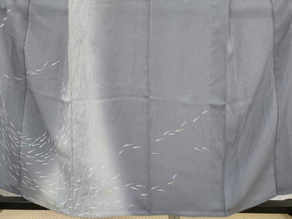 平和屋着物＊夏物　訪問着　縦絽　メダカ　暈し染め　正絹　逸品　AABK2936st