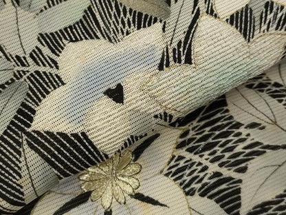 平和屋着物＊夏物　黒留袖　絽　草花文　金銀彩　銀糸　正絹　逸品　AABK2938st