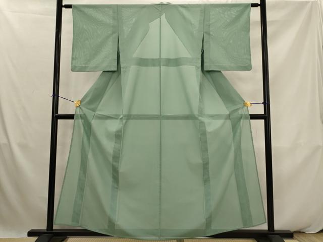 平和屋着物＊夏物　色無地　絽　薄青色　洗える着物　AABK2939st