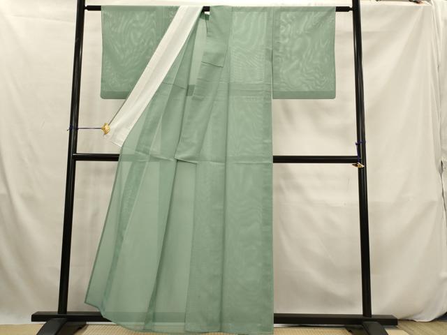 平和屋着物＊夏物　色無地　絽　薄青色　洗える着物　AABK2939st