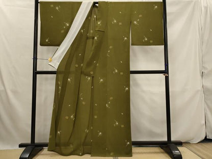平和屋着物＊夏物　小紋　絽　舞花文　金彩　洗える着物　AABK2940st