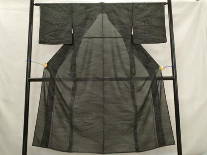 平和屋着物＊夏物　小紋　絽　流水文　正絹　逸品　AABK2944st