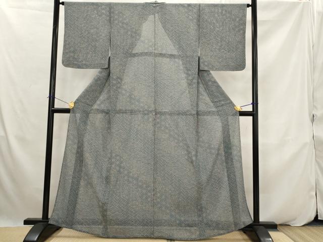 平和屋着物＊夏物　小紋　絽　吉祥文　正絹　逸品　AABK2946st