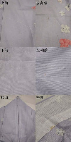 平和屋着物＊夏物　小紋　絽　舞花文　洗える着物　AABK2951st
