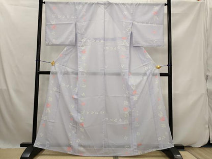 平和屋着物＊夏物　小紋　絽　舞花文　洗える着物　AABK2951st
