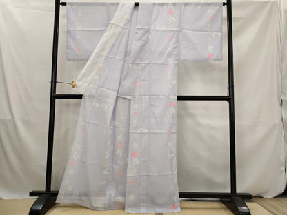 平和屋着物＊夏物　小紋　絽　舞花文　洗える着物　AABK2951st