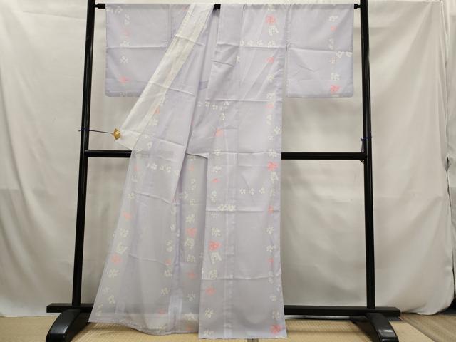 平和屋着物＊夏物　小紋　絽　舞花文　洗える着物　AABK2951st