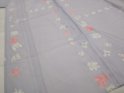 平和屋着物＊夏物　小紋　絽　舞花文　洗える着物　AABK2951st