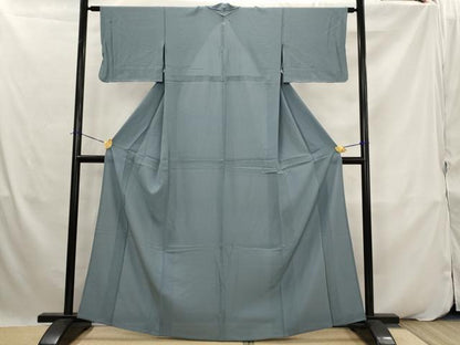平和屋着物＊夏物　色無地　絽　藍鼠色　正絹　逸品　AABK2956st