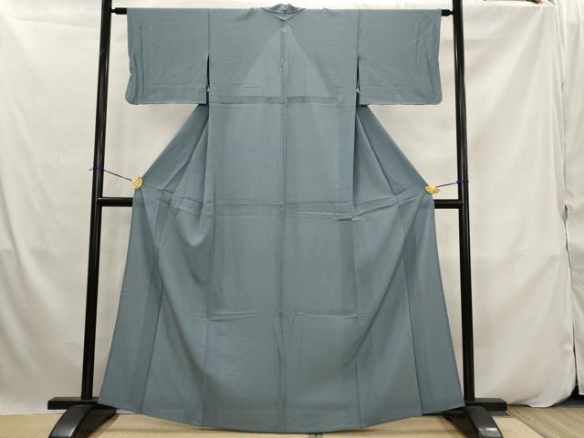 平和屋着物＊夏物　色無地　絽　藍鼠色　正絹　逸品　AABK2956st