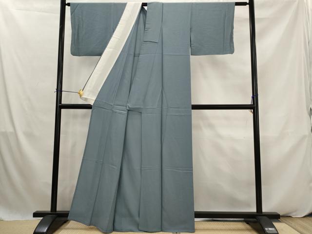 平和屋着物＊夏物　色無地　絽　藍鼠色　正絹　逸品　AABK2956st