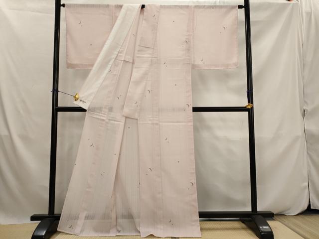 平和屋着物＊夏物　小紋　紗　月　星　やまと誂製　洗える着物　AABK2961st