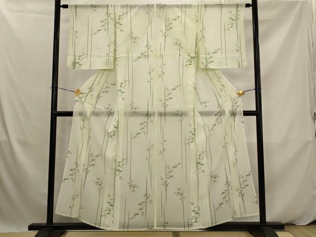 平和屋着物＊夏物　小紋　絽　笹竹文　洗える着物　AABK2962st