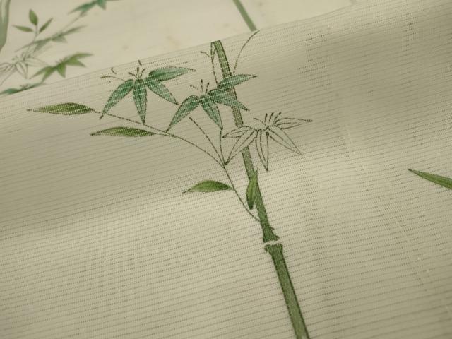 平和屋着物＊夏物　小紋　絽　笹竹文　洗える着物　AABK2962st