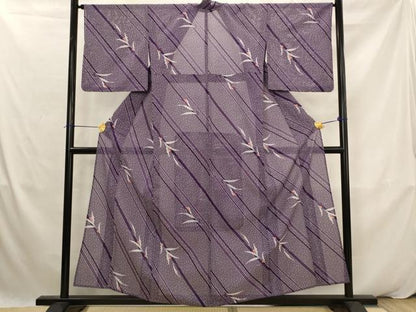 平和屋着物＊夏物　小紋　絽　笹竹文　洗える着物　AABK2963st