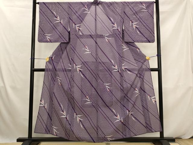 平和屋着物＊夏物　小紋　絽　笹竹文　洗える着物　AABK2963st