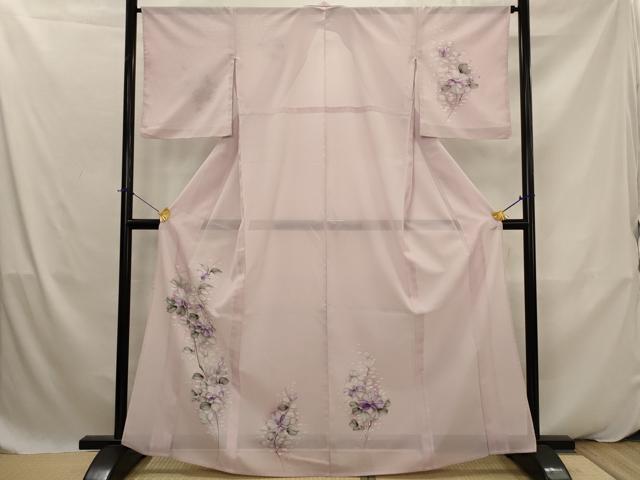 平和屋着物＊夏物　訪問着　絽　草花文　洗える着物　AABK2964st