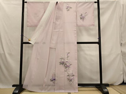 平和屋着物＊夏物　訪問着　絽　草花文　洗える着物　AABK2964st