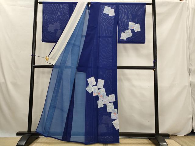 平和屋着物＊夏物　訪問着　絽　色紙重ね花文　洗える着物　未使用　AABK2968st