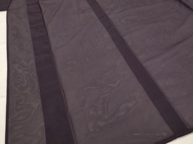 平和屋着物＊夏物　色無地　絽　黒紅色　洗える着物　AABK2971st