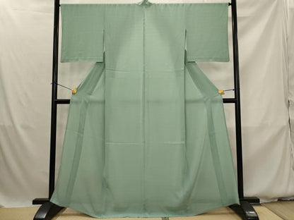 平和屋着物＊夏物　色無地　絽縮緬　薄青色　洗える着物　AABK2977st