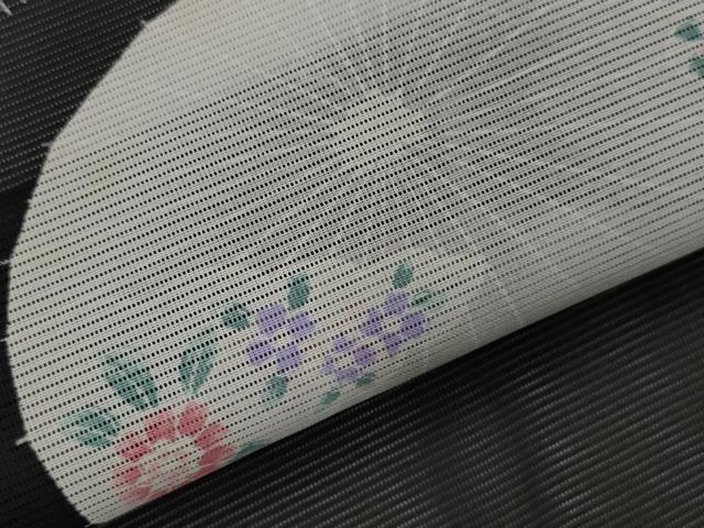平和屋着物＊夏物　訪問着　絽　番傘花文　黒地　洗える着物　AABK2979st