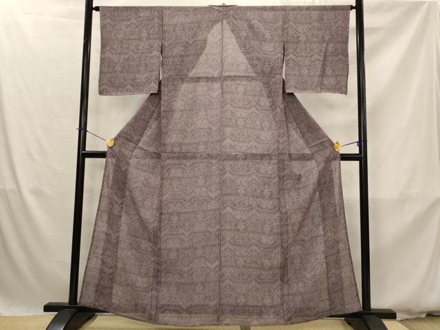 平和屋着物＊夏物　江戸小紋　絽　幾何学文様　正絹　逸品　AABK2990st