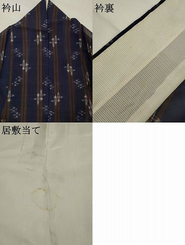 平和屋着物＊夏物　本場琉球絣　夏琉球　琉球絣文様　正絹　逸品　AABK2995st