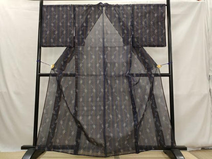 平和屋着物＊夏物　本場琉球絣　夏琉球　琉球絣文様　正絹　逸品　AABK2995st
