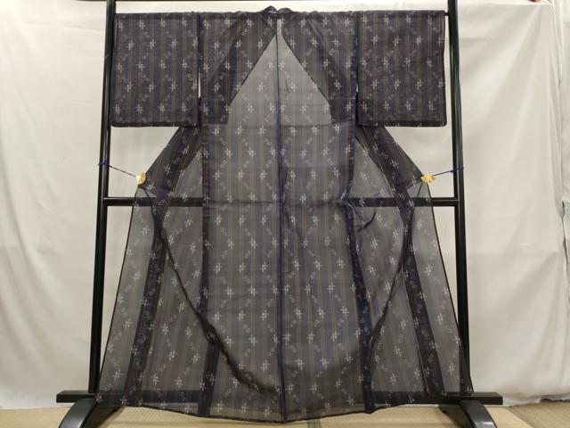 平和屋着物＊夏物　本場琉球絣　夏琉球　琉球絣文様　正絹　逸品　AABK2995st