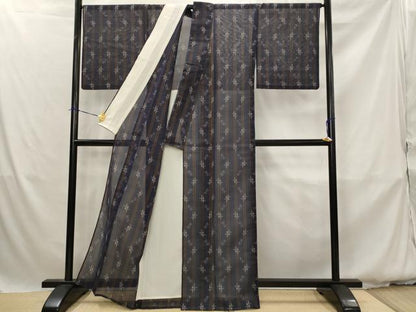 平和屋着物＊夏物　本場琉球絣　夏琉球　琉球絣文様　正絹　逸品　AABK2995st