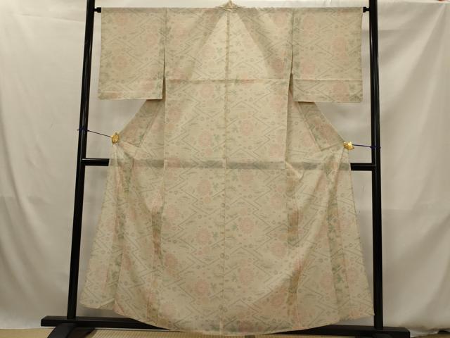 平和屋着物＊夏物　本場大島紬　夏大島　松皮菱花文　正絹　逸品　AABK3002st