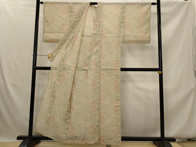 平和屋着物＊夏物　本場大島紬　夏大島　松皮菱花文　正絹　逸品　AABK3002st
