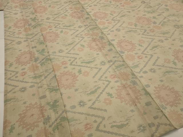 平和屋着物＊夏物　本場大島紬　夏大島　松皮菱花文　正絹　逸品　AABK3002st