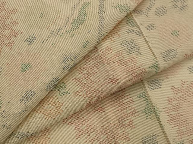 平和屋着物＊夏物　本場大島紬　夏大島　松皮菱花文　正絹　逸品　AABK3002st