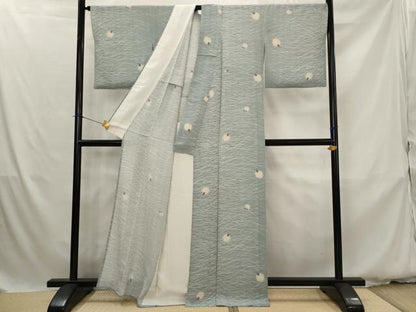 平和屋着物＊夏物　小紋　縦絽　蛍　蛍暈し　正絹　逸品　AABK3007st