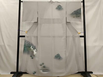 平和屋着物＊夏物　訪問着　絽縮緬　作家物　手描き　馬　暈し染め　金彩　正絹　逸品　未使用　AABK3019st