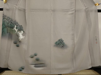 平和屋着物＊夏物　訪問着　絽縮緬　作家物　手描き　馬　暈し染め　金彩　正絹　逸品　未使用　AABK3019st