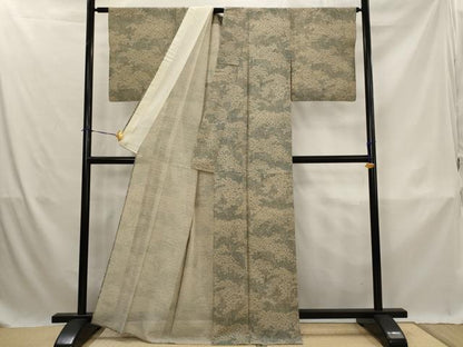 平和屋着物＊夏物　小紋　絽　草花文　正絹　逸品　AABK3020st