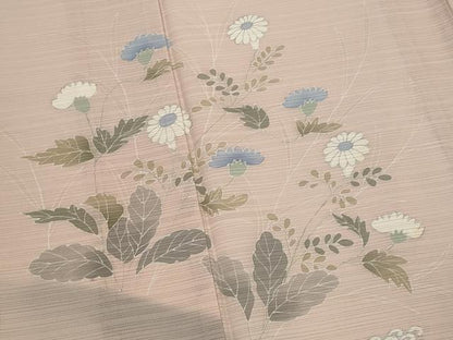 平和屋着物＊夏物　訪問着　変わり絽　流水花文　銀彩　正絹　逸品　AABK3022st