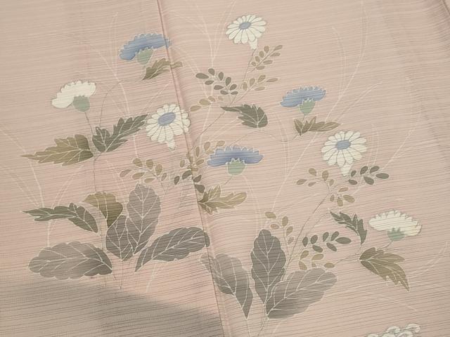 平和屋着物＊夏物　訪問着　変わり絽　流水花文　銀彩　正絹　逸品　AABK3022st