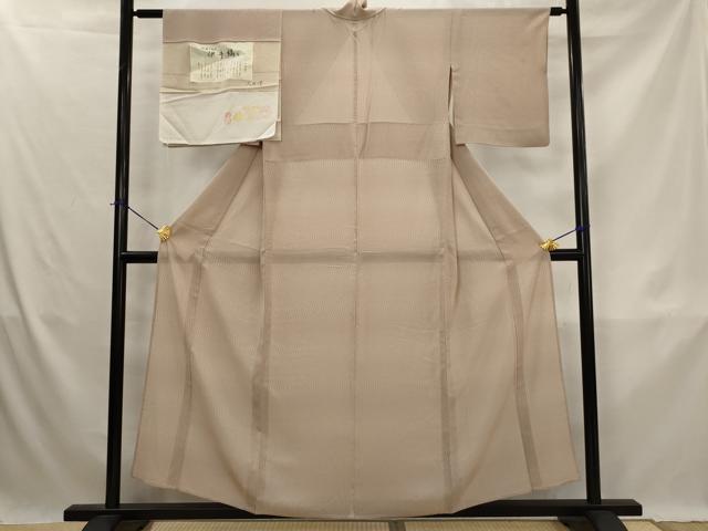 平和屋着物＊夏物　江戸小紋　伊予縞紋紗　反端付き　正絹　逸品　AABK3023st