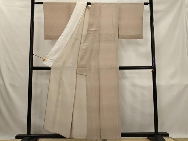 平和屋着物＊夏物　江戸小紋　伊予縞紋紗　反端付き　正絹　逸品　AABK3023st