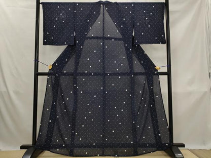 平和屋着物＊夏物　小紋　絽　絞り　霞文　正絹　逸品　未使用　AABK3025st