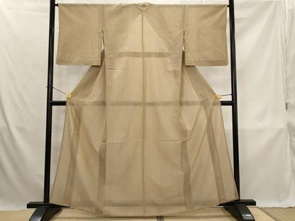 平和屋着物＊夏物　紗紬　縞　正絹　逸品　AABK3026st