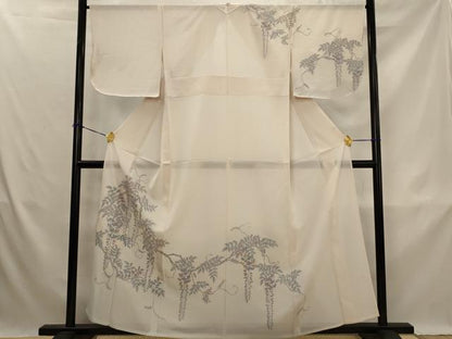 平和屋着物＊夏物　訪問着　中国三大刺繍　汕頭刺繍　スワトウ刺繍　相良刺繍　総刺繍　絽　藤花房　正絹　逸品　AABK3028st