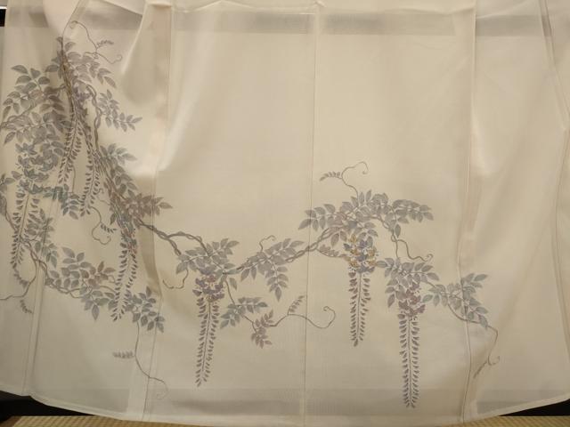平和屋着物＊夏物　訪問着　中国三大刺繍　汕頭刺繍　スワトウ刺繍　相良刺繍　総刺繍　絽　藤花房　正絹　逸品　AABK3028st