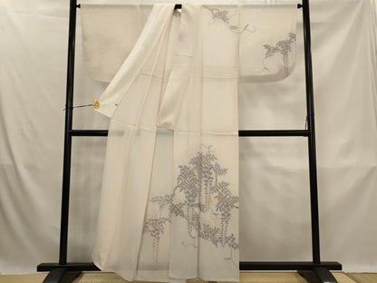平和屋着物＊夏物　訪問着　中国三大刺繍　汕頭刺繍　スワトウ刺繍　相良刺繍　総刺繍　絽　藤花房　正絹　逸品　AABK3028st