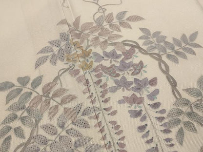 平和屋着物＊夏物　訪問着　中国三大刺繍　汕頭刺繍　スワトウ刺繍　相良刺繍　総刺繍　絽　藤花房　正絹　逸品　AABK3028st