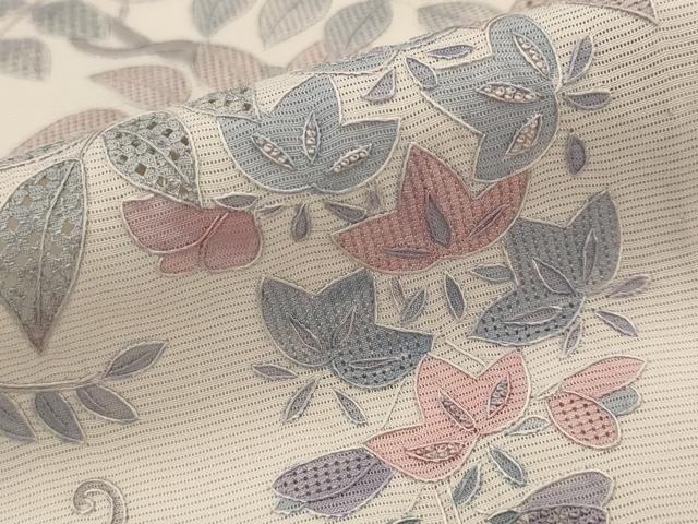 平和屋着物＊夏物　訪問着　中国三大刺繍　汕頭刺繍　スワトウ刺繍　相良刺繍　総刺繍　絽　藤花房　正絹　逸品　AABK3028st